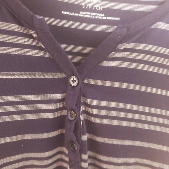 Motherhood Maternity Womens Short Sleeve Tunic Length Striped Knit Top Small - Picture 3 of 7